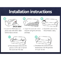 Artiss Sofa Cover Couch Covers 3 Seater High Stretch Grey thumbnail