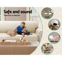 Artiss Sofa Cover Couch Covers 4 Seater 100% Water Resistant Beige thumbnail