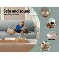 Artiss Sofa Cover Couch Covers 4 Seater 100% Water Resistant Grey thumbnail