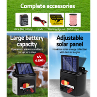 Giantz Fence Energiser 5KM Solar Powered Electric 500M Poly Rope thumbnail