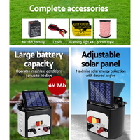 Giantz Fence Energiser 8KM Solar Powered Electric 500M Poly Rope thumbnail