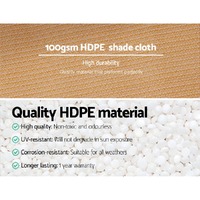 Instahut 50% Shade Cloth 3.66x10m Shadecloth Sail Heavy Duty Beige thumbnail