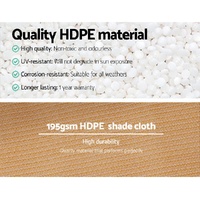 Instahut 90% Shade Cloth 3.66x10m Shadecloth Sail Heavy Duty Beige thumbnail
