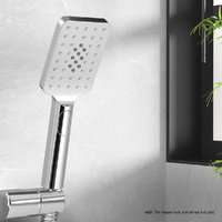 Handheld Shower Head 3.1'' High Pressure 3 Spray Modes Square Chrome thumbnail