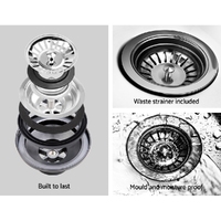 Cefito Stone Kitchen Sink Round 430MM Granite Under/Topmount Basin Bowl Laundry White thumbnail