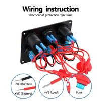 Giantz 5 Gang 12V Switch Panel For Car Boat Marine USB ON-OFF LED Rocker Toggle thumbnail