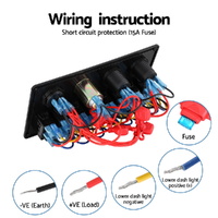 Giantz 8 Gang 12V Switch Panel For Car Boat Marine USB ON-OFF LED Rocker Toggle thumbnail