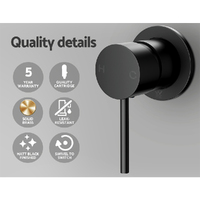 Cefito Basin Mixer Wall Tap Round Brass Faucet Shower Bathtub Black thumbnail