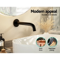 Cefito Bathroom Mixer Spout Wall Bath Tap Round Shower Bathtub Black thumbnail
