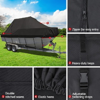 Seamanship Boat Cover 25-27ft Trailerable Jumbo Marine 600D Heavy Duty Black thumbnail
