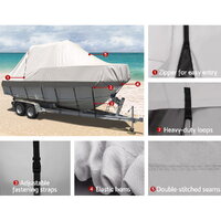Seamanship Boat Cover 25-27ft Trailerable Jumbo Marine 600D Heavy Duty Grey thumbnail