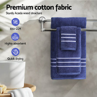 6 Pack Bath Towels Set Cotton Towel Navy thumbnail