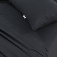 Elan Linen 100% Egyptian Cotton Vintage Washed 500TC Charcoal King Single Bed Sheets Set thumbnail
