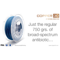 PLA Filament Copper 3D PLActive - Innovative Antibacterial 1.75mm 750gram Sky Blue Color 3D Printer Filament thumbnail
