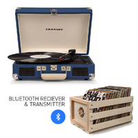 CROSLEY Crosley Cruiser Blue - Bluetooth Turntable & Record Storage Crate thumbnail