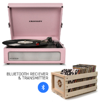 CROSLEY Crosley Voyager Amethyst - Bluetooth Portable Turntable  & Record Storage Crate thumbnail