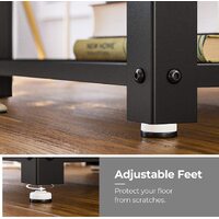 2-Tier Side Table with Storage Shelf with Metal Frame Rustic Brown thumbnail