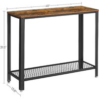 Console Table Metal Frame Rustic Brown thumbnail