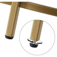 Gold Round Side Table with Golden Metal Frame Robust and Stable thumbnail