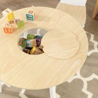 Round Table and 2 Chair Set for children (White Natural) thumbnail