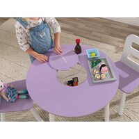 Round Table and 2 Chair Set for children (Lavender) thumbnail