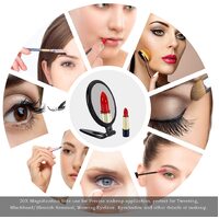20X Magnifying Hand Mirror Two Sided Use for Makeup Application, Tweezing, and Blackhead/Blemish Removal (10 cm Black) thumbnail