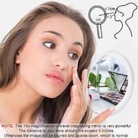 20X Magnifying Hand Mirror Two Sided Use for Makeup Application, Tweezing, and Blackhead/Blemish Removal (15 cm Silver) thumbnail
