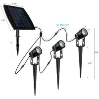 3 x LED Spotlights Powered Solar Garden Lights Outdoor Waterproof (Warm White) thumbnail