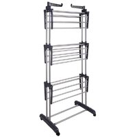 3 Tier Foldable Clothes Drying Rack for Laundry Dryer with Hanger Stand Rail Indoor thumbnail