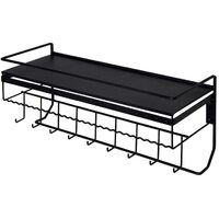 Wall Mounted Classic Black Iron Designer for Cosmetics and Jewelry Storage Shelf thumbnail