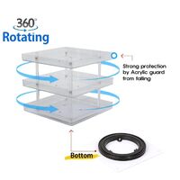 3 Tier 360 Rotating Display Rack Organizer Stand for Clear Nail Polish and Makeup Cosmetics with Acrylic Guard thumbnail
