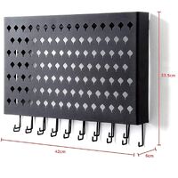 Wall Mount Earring Jewelry Hanger Organizer Holder with 109 Holes and 19 Hooks (Black) thumbnail
