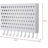 Wall Mount Earring Jewelry Hanger Organizer Holder with 109 Holes and 19 Hooks (White) thumbnail