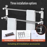 Stretchable 45-75 cm Towel Bar for Bathroom and Kitchen (Two Bars) thumbnail