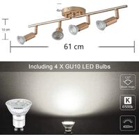 Modern 4-Light Track Lighting Kit LED (Gold) thumbnail