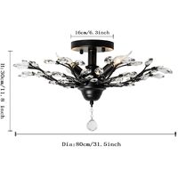Crystal Ceiling Light Vintage Chandelier, 5 Lights thumbnail