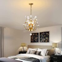 Crystal Chandelier Vintage, 3 Lights, Gold thumbnail