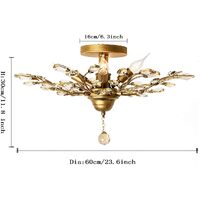 Crystal Chandelier Vintage, 4 Lights, Gold thumbnail
