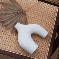 Ceramic Set of 2 Modern White Vases for Home D�cor thumbnail