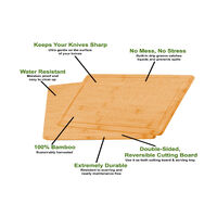 3 Pieces Bamboo Cutting Board with Juice Groove and Mobile Holder included for Home Kitchen thumbnail
