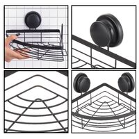 2 Pack Round Corner Shower Caddy Shelf Basket Rack with Premium Vacuum Suction Cup No-Drilling for Bathroom and Kitchen thumbnail