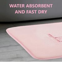 Extra Thick Memory Foam & Super Comfort Bath Rug Mat for Bathroom (60 x 40 cm, Pink) thumbnail