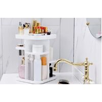 360 Rotating Large Capacity Makeup Organizer for Bedroom and Bathroom (White) thumbnail