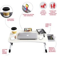 Laptop Bed Desk with Storage and foldable legs for Adults, Kids & Home Office thumbnail