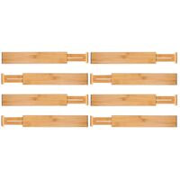 8 Pack Bamboo Adjustable Kitchen Drawer Dividers (Large, 44-55 cm) thumbnail