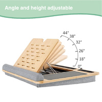 CARLA HOME Bamboo Laptop Lap Desk with Cushion and Angle Adjustable for Office and Home thumbnail