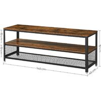 Industrial TV Stand 60 Inches, Rustic Brown thumbnail