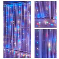 300 LEDs Window Curtain Fairy Lights 8 Modes and Remote Control for Bedroom (Multicolor, 300 x 300cm) thumbnail