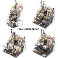 Makeup Cosmetic Organizer Storage with 12 Drawers Display Boxes (Clear) thumbnail