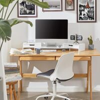 White Monitor Stand with Drawers thumbnail